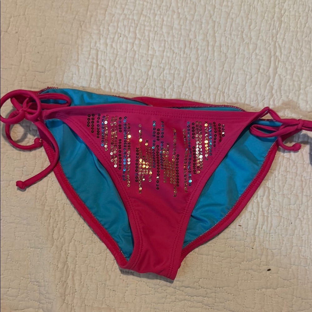 Victoria's Secret Pink and Blue Bikini Bottom